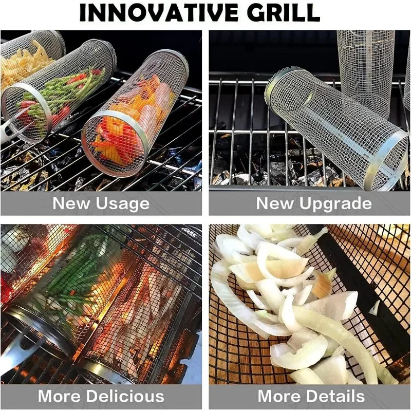 Rolling BBQ Grill Basket 1