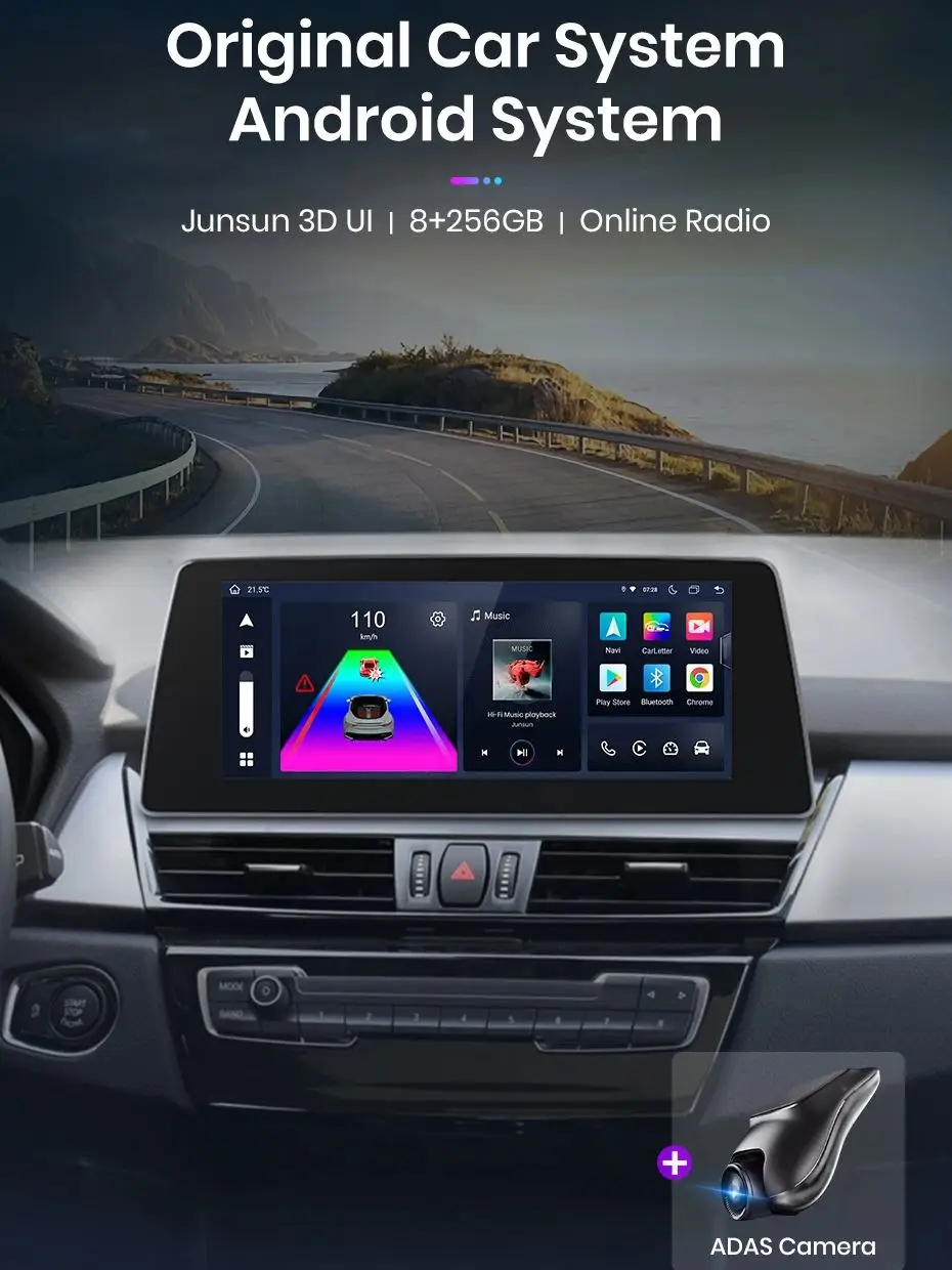 Junsun Drahtlose CarPlay Andorid Auto Auto Radio Für BMW 2er F45 F46 F87 2013-2018 Intelligente System Stereo GPS Navigation