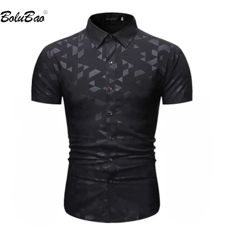 

BOLUBAO 2023 Casual Shirt Men's Product Design Slim-Fit Printed Short Sleeve High-Quality Sweat Absorbent Hot Shirt Men