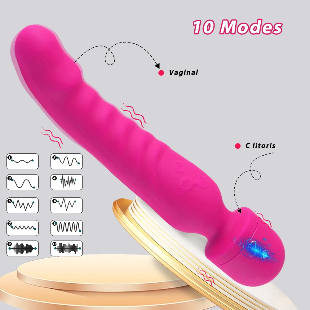 Dildo Vibrator for Women Powerful AV Powerful AV Vibrator Magic Wand Clitoris Stimulator Female G-Spot Massager Adult Sex Toy