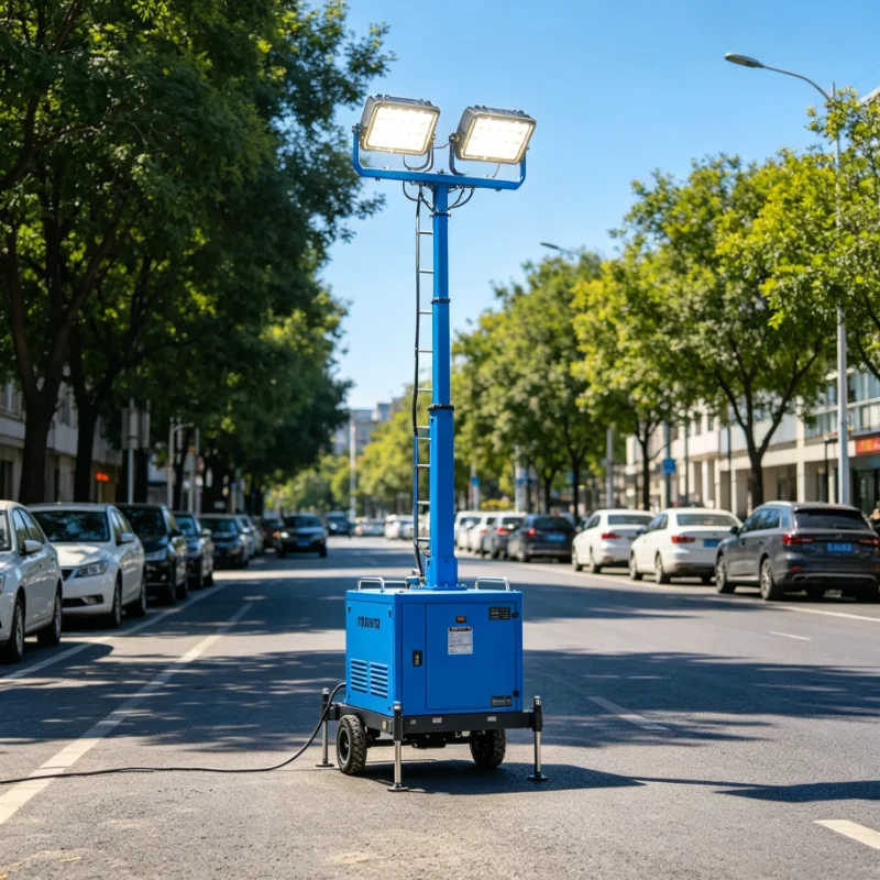 Customized Outdoor Light Tower IP65 Waterproof 5m Mast 360 Rotation Heavy Duty For Construction Site Use