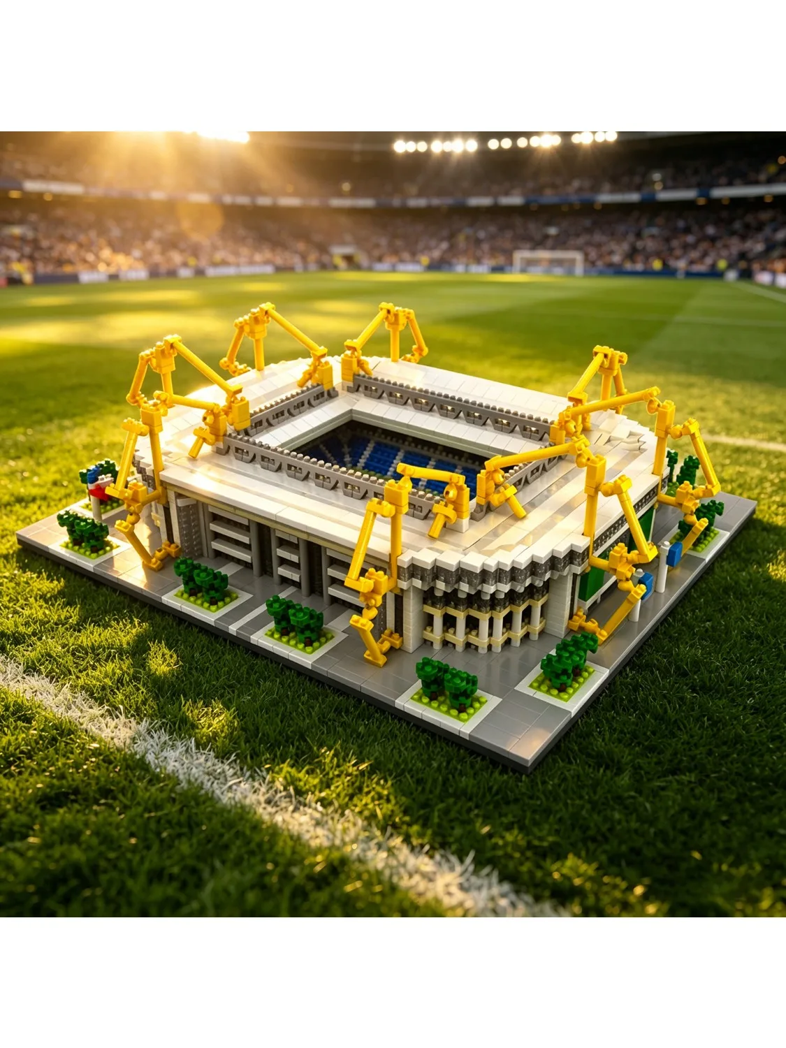 Signal Iduna Park voetbalstadion micro mini bouwstenenmodel, verbluffend bureau- en huisdecoratie-artikel voor verzameling en presentatie. - afbeelding 2