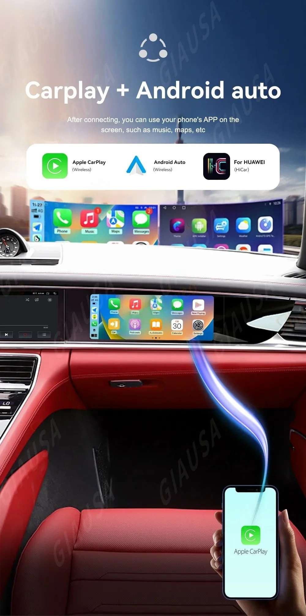 

15" Car Co-pilot Smart Screen For Porsche Panamera 2017-2023 Android Car Radio Entertainment System Multimedia Player Head Unit