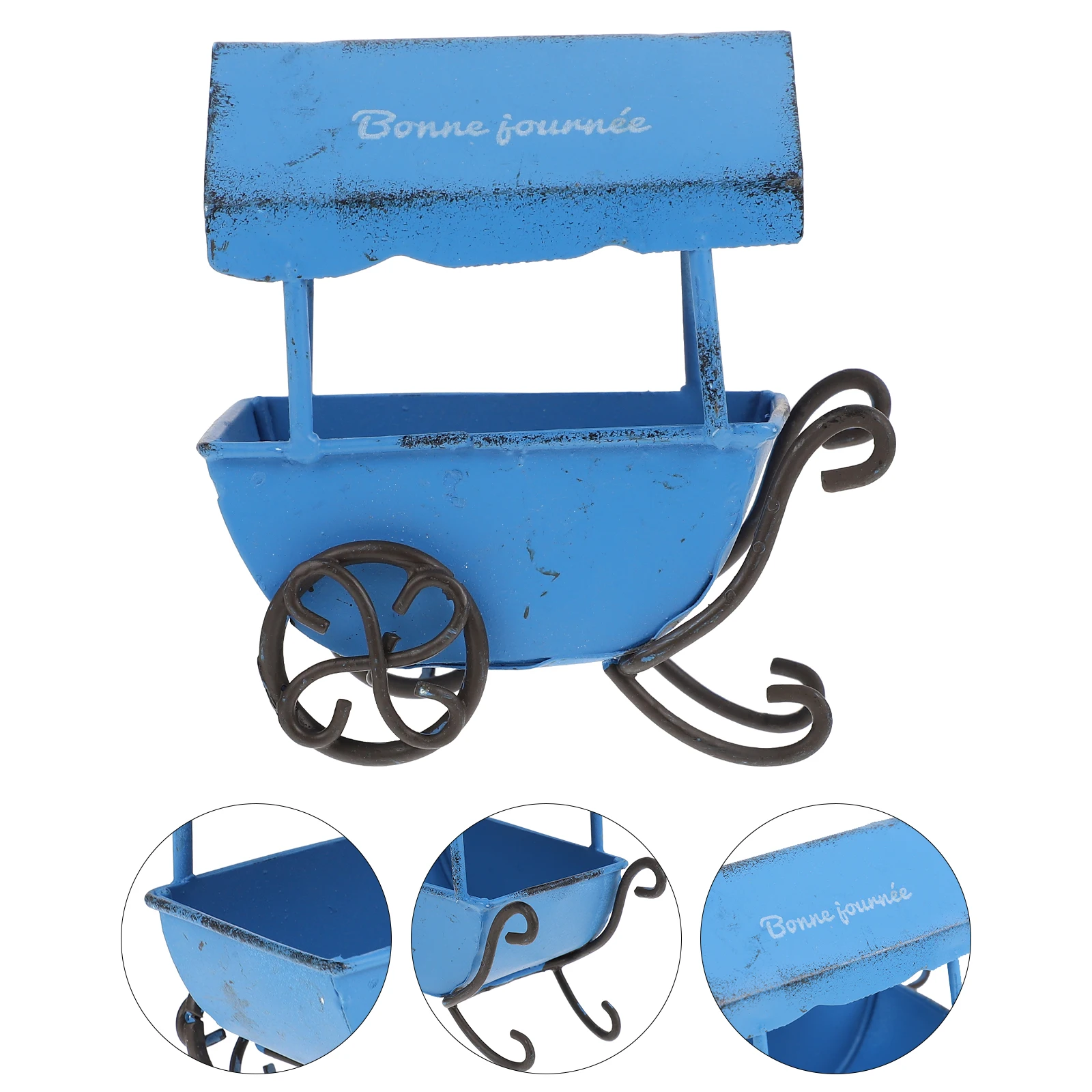 

Retro Toy Trolley Tinplate Ornament Tinplate Ornament Home Decor Craft Vintage Sculpture Photography Prop Studio Accessory