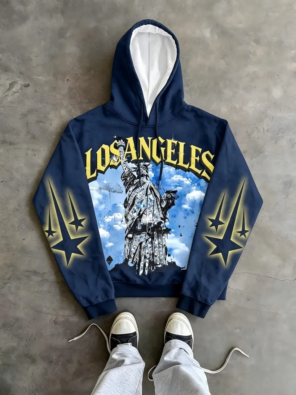 New men's autumn kitten butterfly gradient print comfortable soft hooded sweatshirt long sleeved T-shirt outdoor casual top