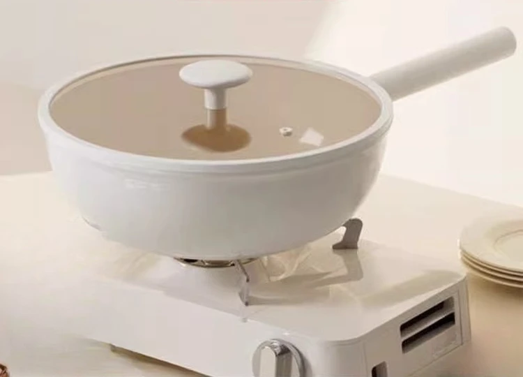 

Ceramic with titanium nonstick pan gas induction cooker special flatbottomed titanium frying