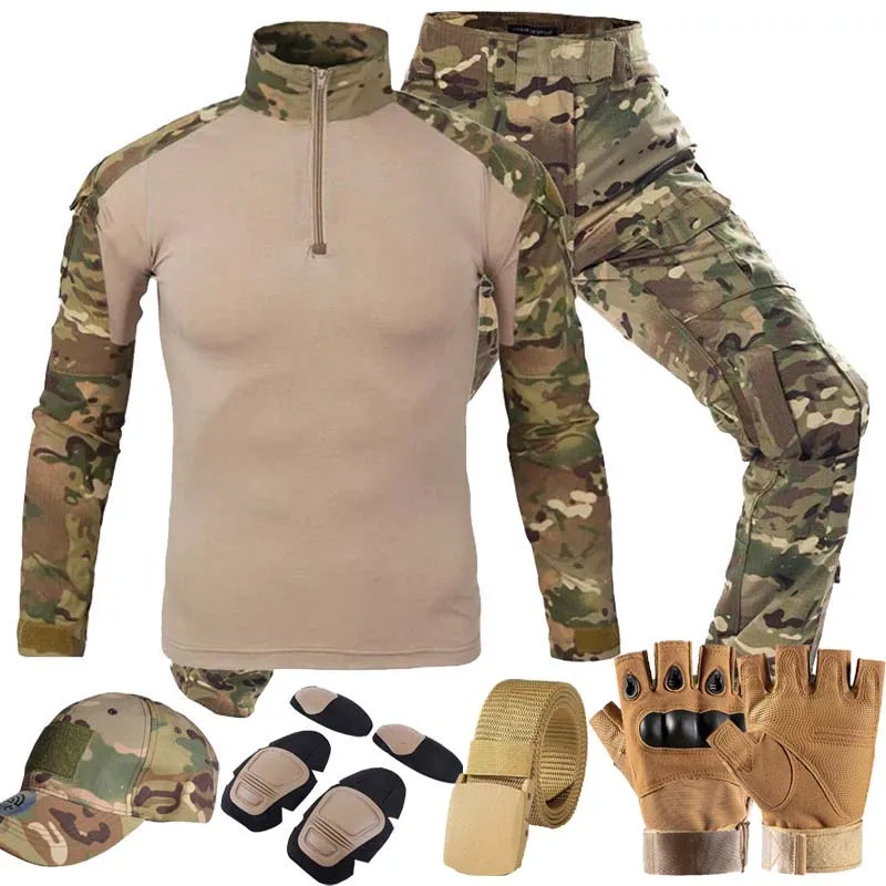 

Tactical Suits Outdoor Combat Uniform MC US Training Hunting Shirts Cargo Pants Mens Paintball Army Combat Sets Wear Resistant