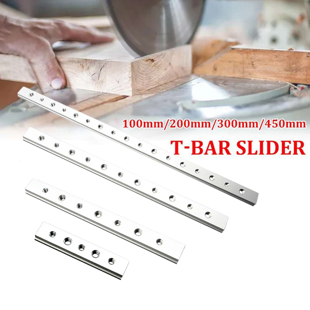 

2pcs 100-450mm T Track Woodworking T-slot Slider Aluminum Alloy T-Bar T-Track Slider For Miter Saw Table SawDIY Woodworking Tool