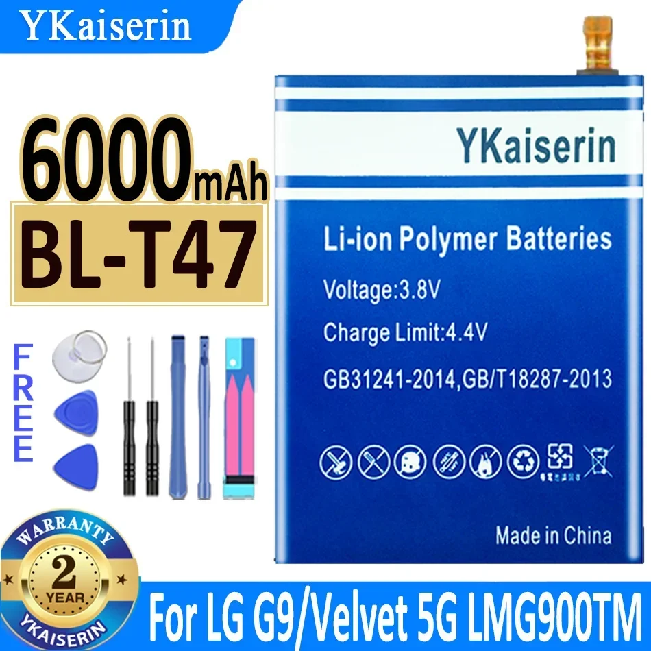 6000mah YKaiserin Battery For LG Velvet LMG900TM/5G BL-T47 BLT47 G9 Bateria