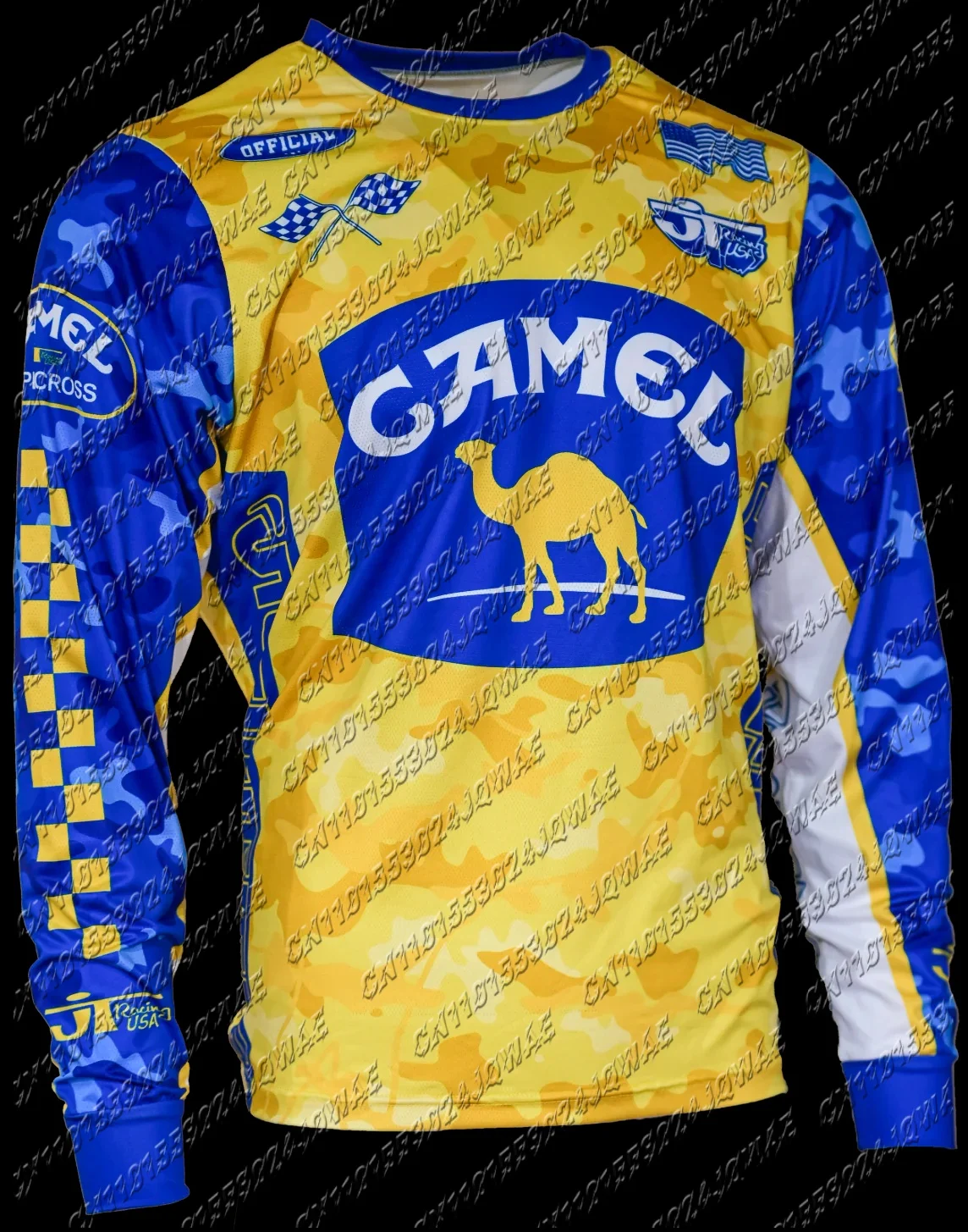 

Summer Men And Women's Motorcycle Riding Clothes Jtracingusa Camel Classic Mesh Jersey Loose Breathable Quick Drying Sports Tee