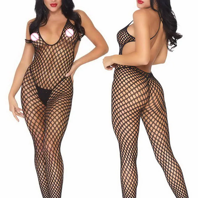 Open Crotch Fishnet Bodysuit Women Sexy Lingerie Bodystockings Sex Set Erotic Tights Mesh Underwear Porn Leopard Print Costume