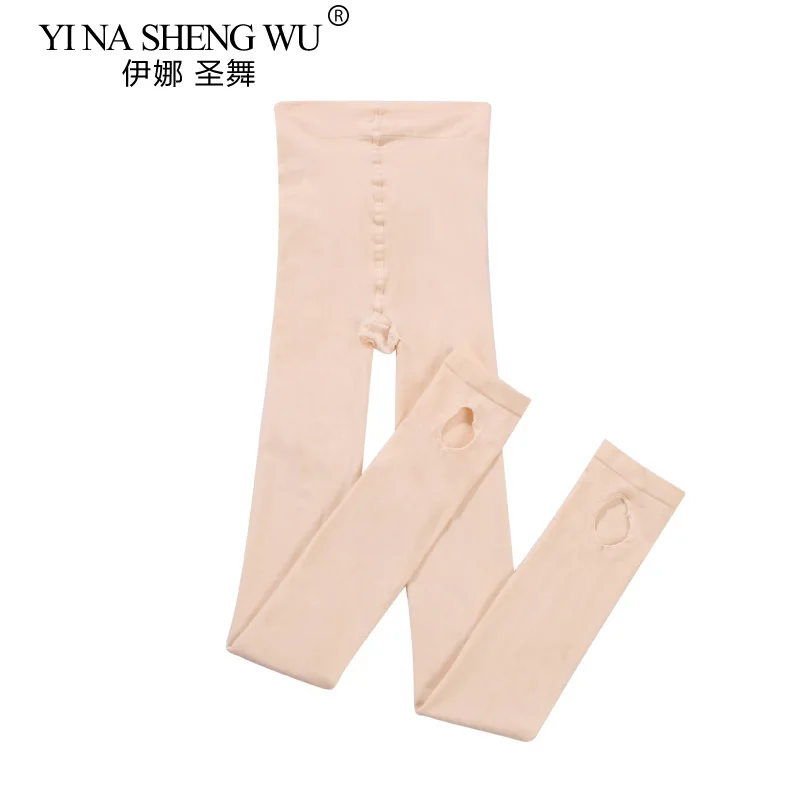 Professional Children Girls Adult Ballet Tights White Ballet Dance Leggings Pantyhose with Hole Nude Stocking Step Foot Pants