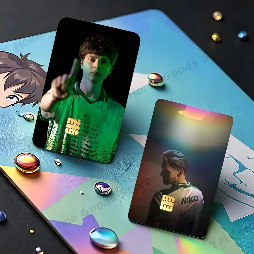 CS 2026 Champion Team Falcons Holographic Laser Shinny Film Skin Cover Sticker for Debit Credit Card Bank Card