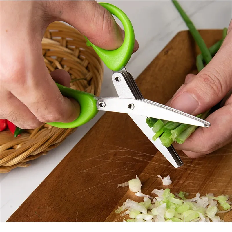 

3/5 Layer Kitchen Scissors Pepper Shredded Chopped Scallion Multi-Functional Stainless Steel Cooking Tools Kitchen Accessories