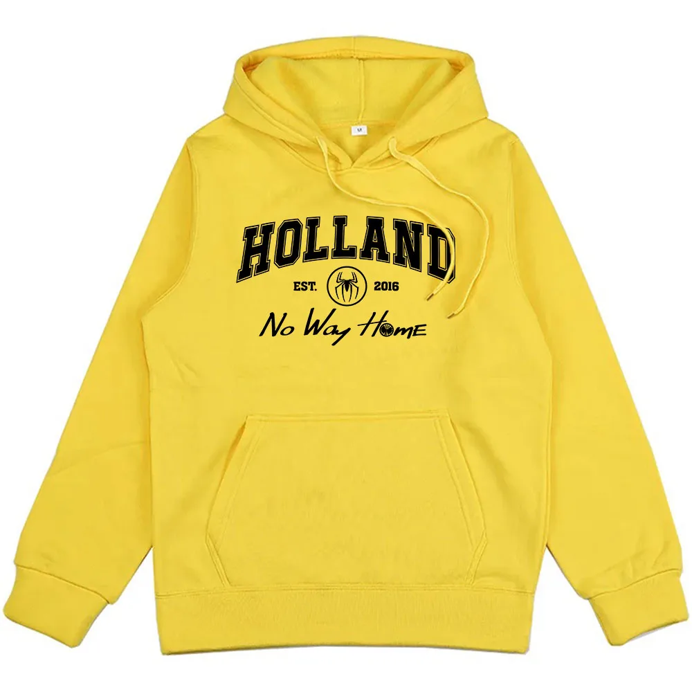 Tom Holland EST 2016 Hoodies No Way Home Letter Printing Sweatshirts Long Sleeve Casual Winter Pullovers Hooded Men Clothing