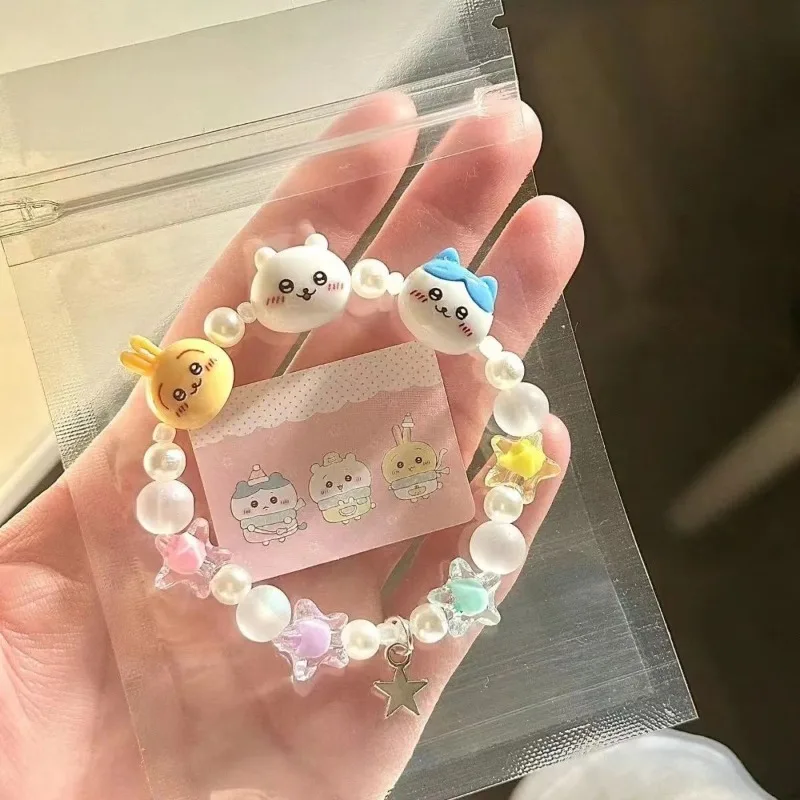 

Chiikawa Bracelet Usagi Cartoon Cute Three Figure Sweet Color Beads Couple Friend Bracelet Hand Ornaments Girl Creative Gifts