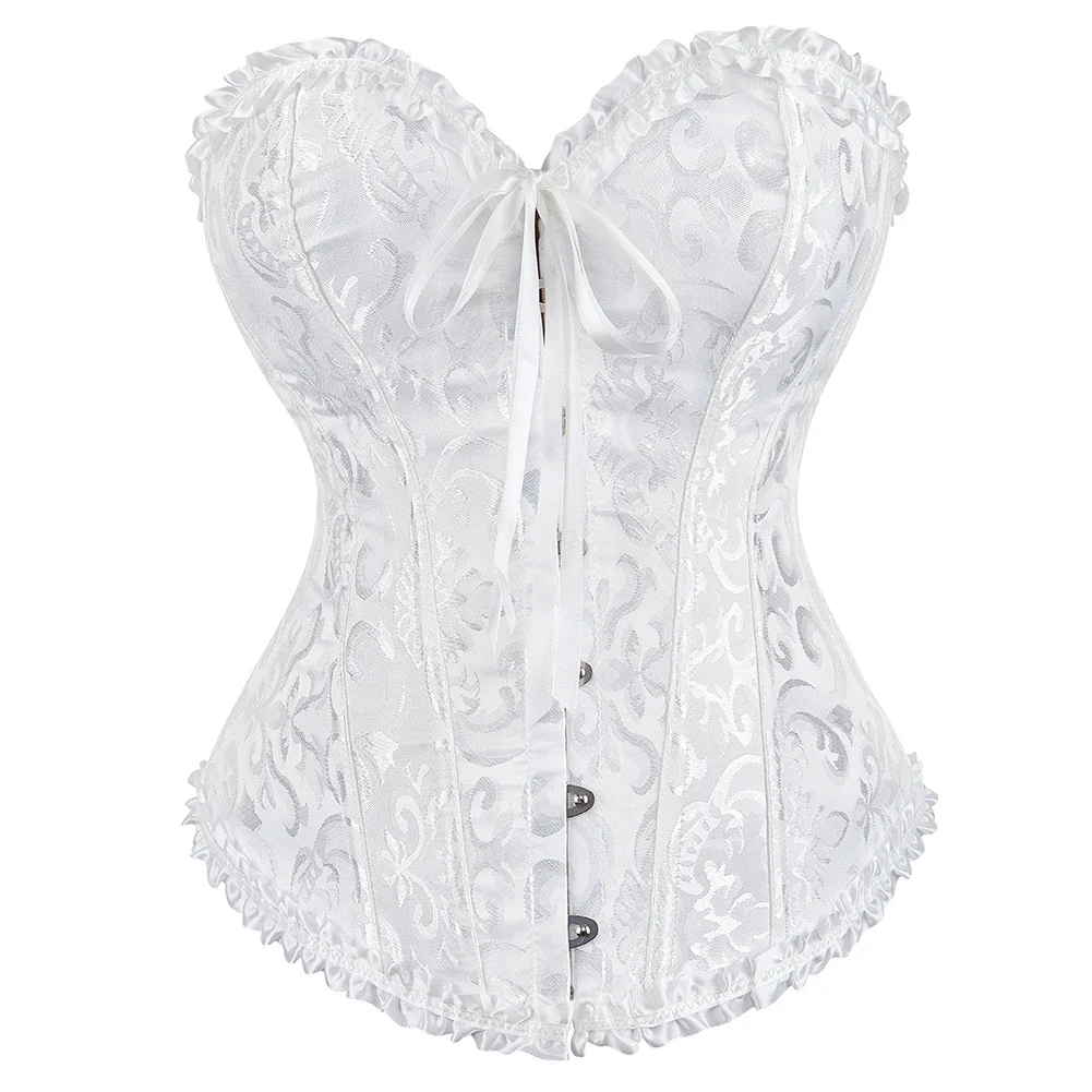 Sexy Corsets And Bustiers Vintage Floral Lace up Boned Korset Gothic Women Overbust Corset Top Body Shaper Lingerie