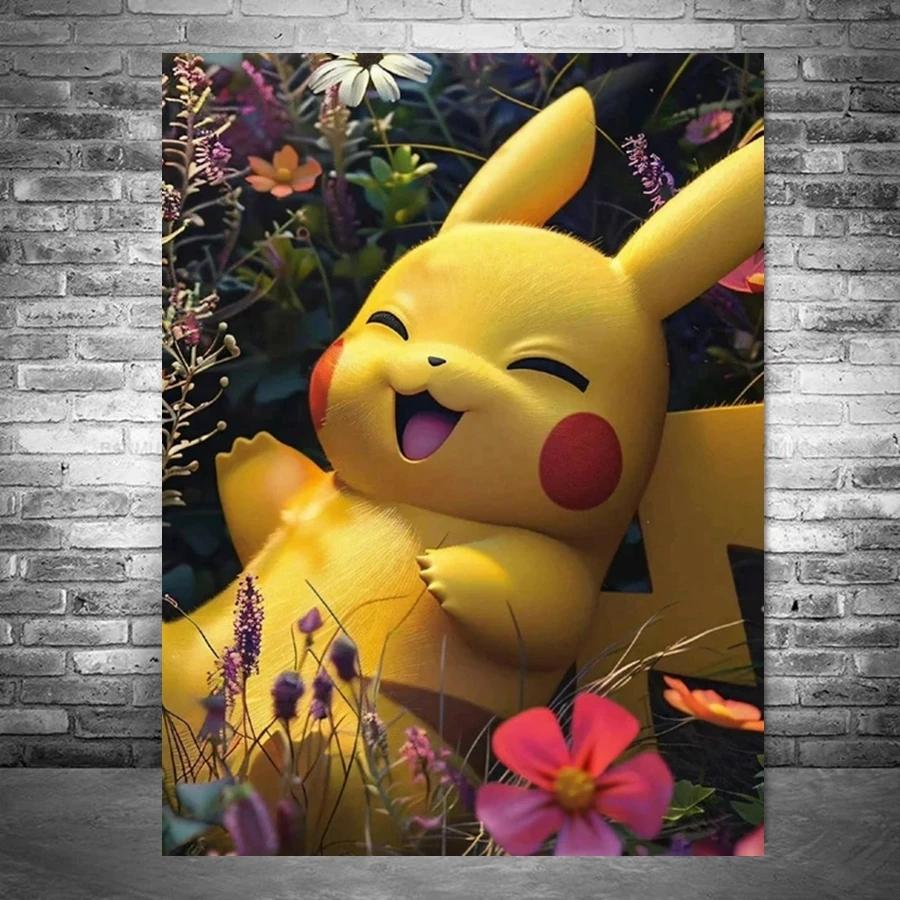 Cute Pokemon Pikachu Game Diamond Art Painting Cute Rat Pet Animal Full Drills Mosaic Cross Stitch Diy Handcraft Home Decor Gift