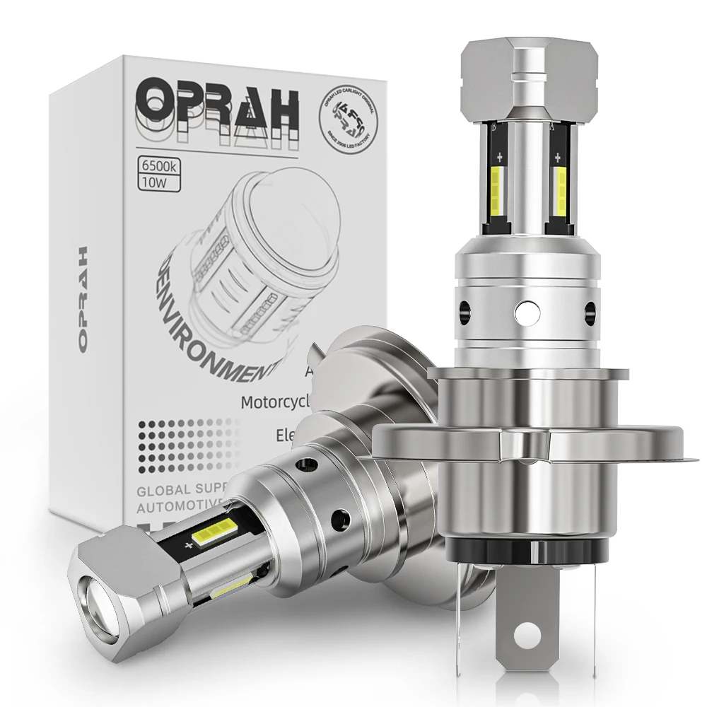 Светодиодные лампы для мотоциклетных фар Oprah H4 LED H6 BA20D P15D H7, линзы CSP белого и желтого цветов, аксессуары для скутеров, противотуманные фары 12 В, 3000K, 6000K