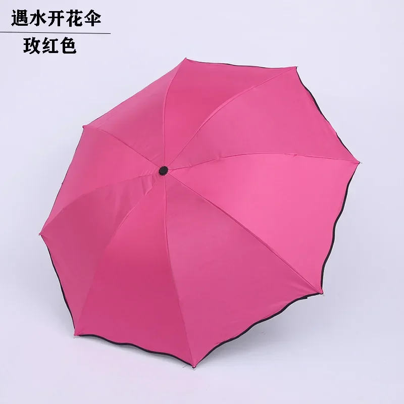 DurableVinyl Manual Water Bloom Sunshade Sunblock Umbrella Triple Fold Sun Umbrella