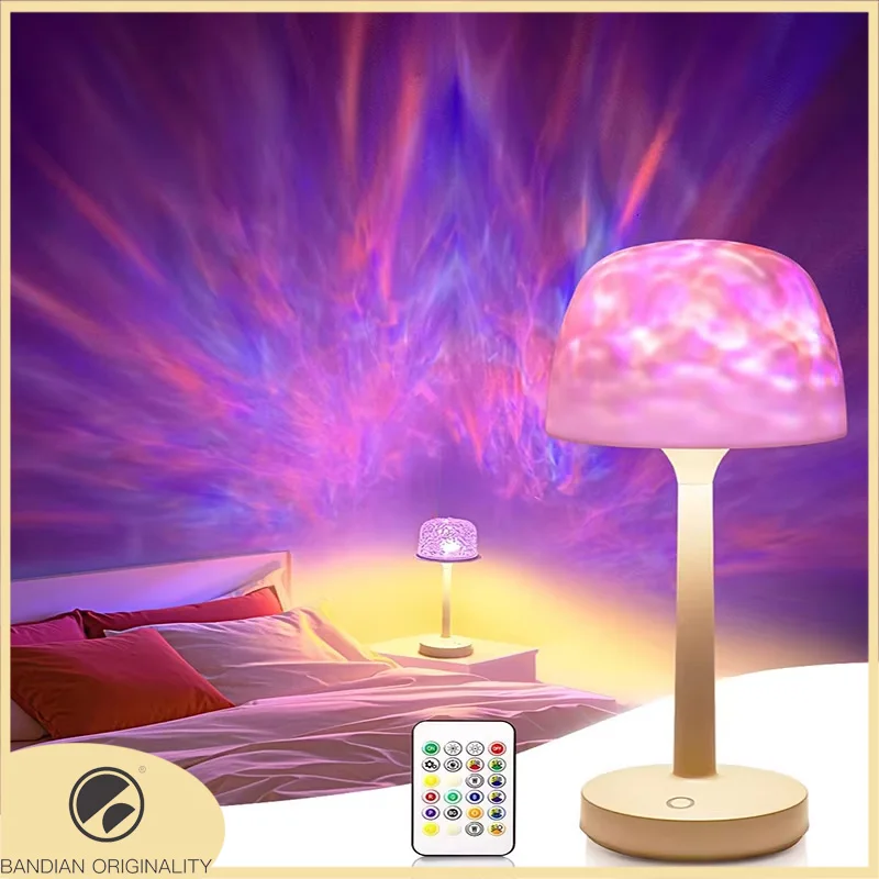 

Креативный беспроводной проектор с океанской волной, RGB, меняющий цвет, настольная лампа для спальни, гостиной, игровой вечерние атмосферные огни