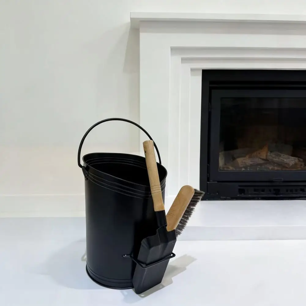 Reliable Fireplace Ash Bucket Shovel Brush Kit For Wood Burning Stove Hearth Maintenance Outdoor Fire Pit Tools