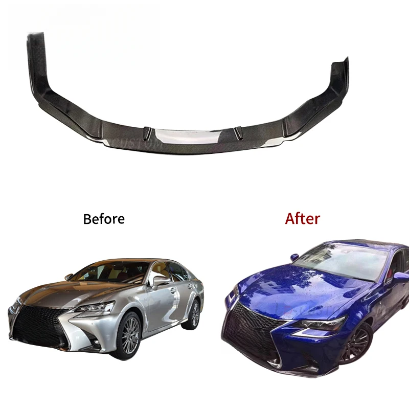 High Quality Carbon Fiber Two-Piece Front Rear Lip Upgrade Mod Accessories For Luxury Medium Sedan Vehicles