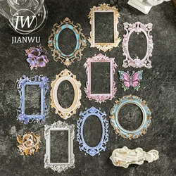 JIANWU Lace Dream Series Vintage Hollow Border Hard Card Material Collage Sticker Creative DIY Journal Scrapbooking Stationery