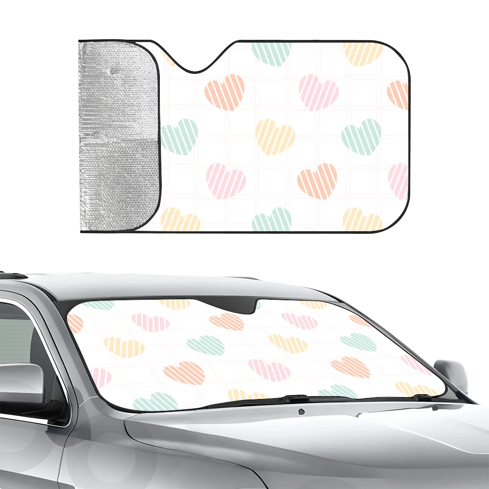 

Точки Звезды Полосатое Сердце Автомобиль SunSha Трехслойная Изоляция Переднее Лобовое Стекло автомобиля Солнце Ша Присоски Блоки УФ-лучей Солнце