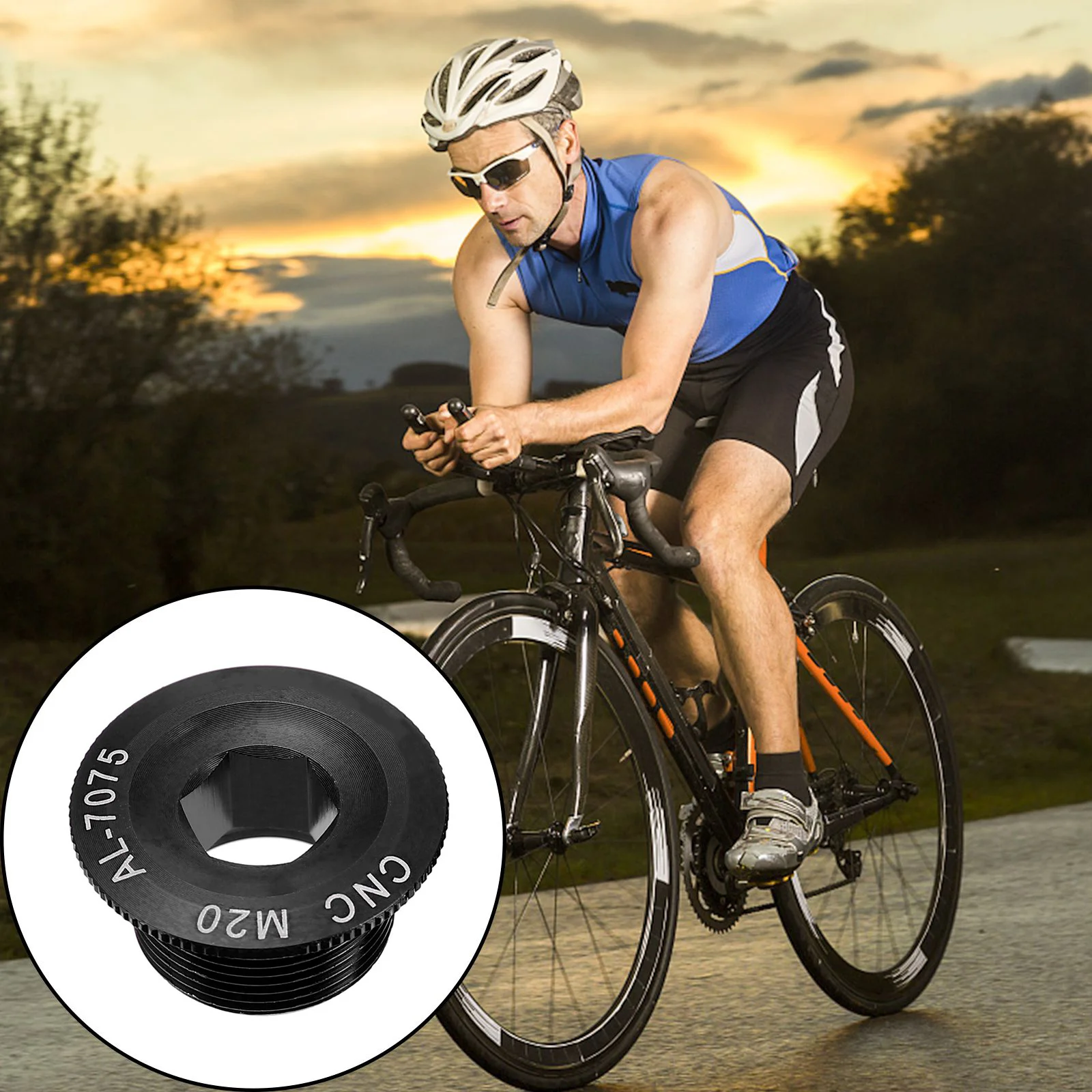 

1Pair Aluminum Alloy Crankset Fixing Bolt Inner Hexagon 10mm Bike Crank Cover Screw Shaft Screw Replacement