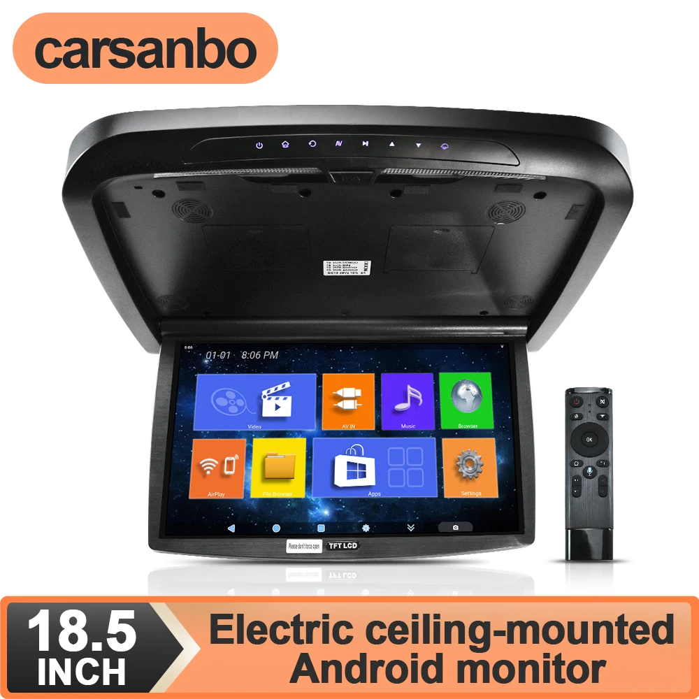 18.5inch IPS Touch Screen Motorized Android Roof Mount Monitor Player for Motorhome RV Car Support TV