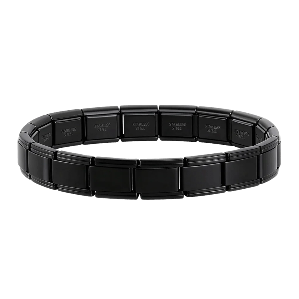 Stretchable Italian Chain Link Bracelet 9mm Square Modular Stainless Steel Bracelet Jewelry Making Popular Elastic Hand Chain