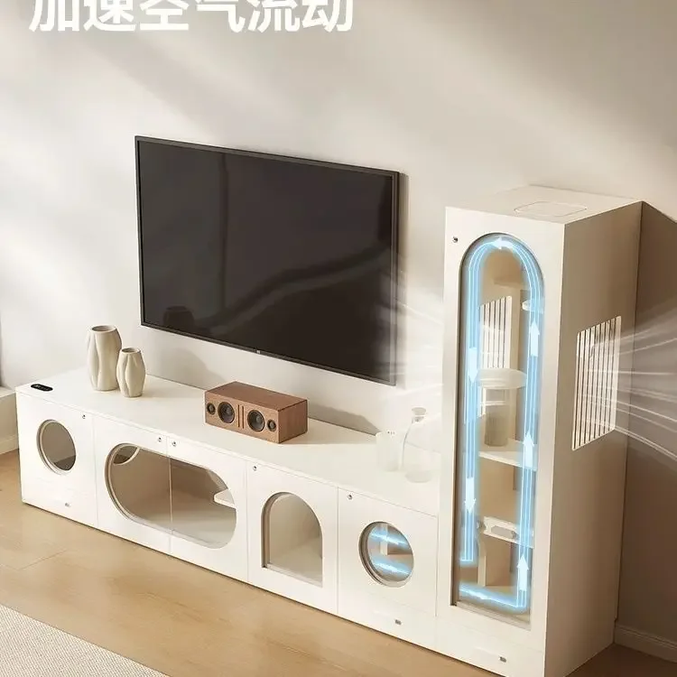 TV cabinet cat villa household indoor cat cage does not occupy the cat house litter box nest integrated