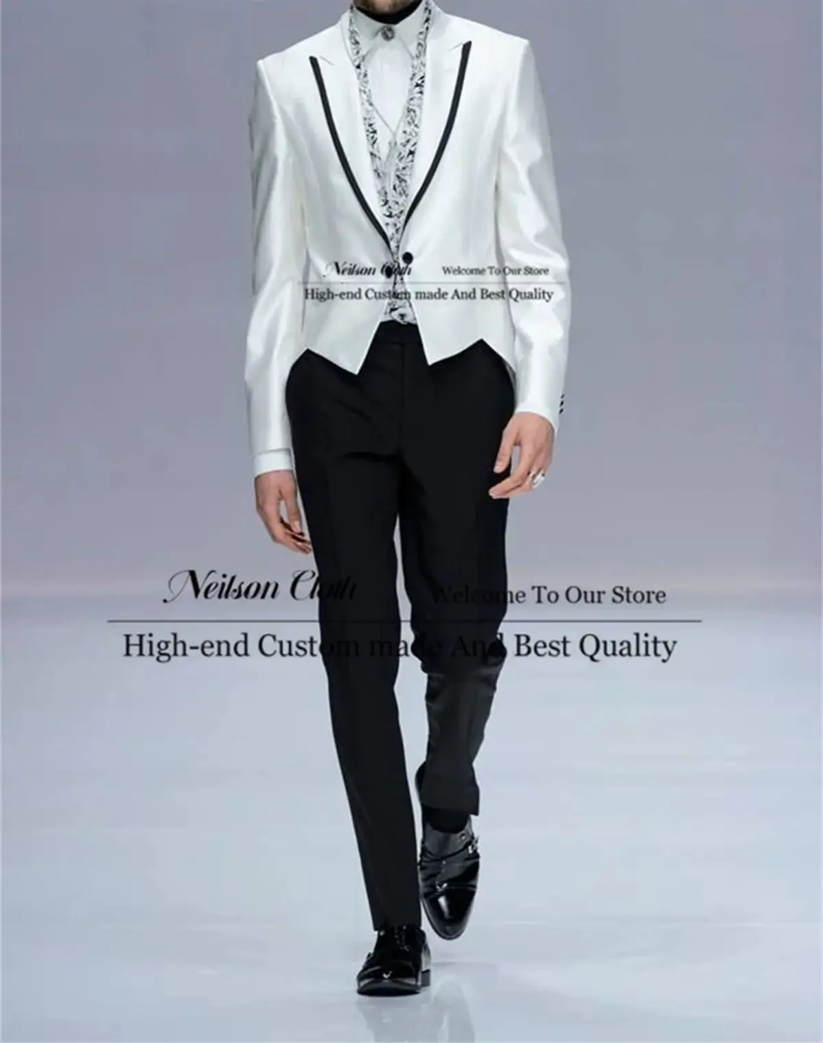

Fashion Customized Tailcoat Male Prom Blazers Slim Fit Peaked Lapel Groom Wedding Tuxedos 2 Pcs Jacket Pants Sets Costume Homme