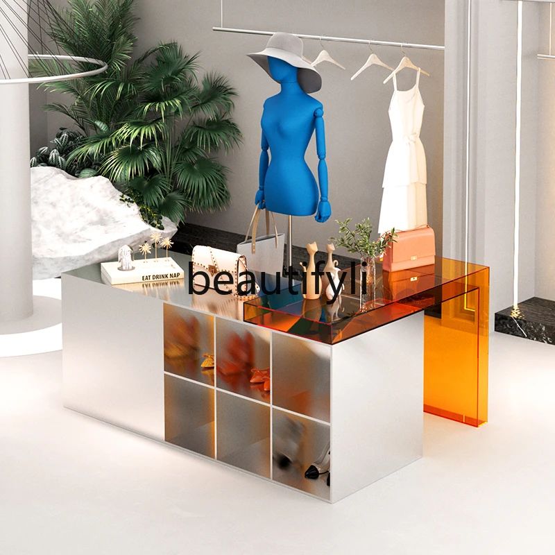 Clothing Store Nakajima Taihuitai Stainless Steel Men's and Women's Clothing Store Display Table Shoe and Bag Store Display