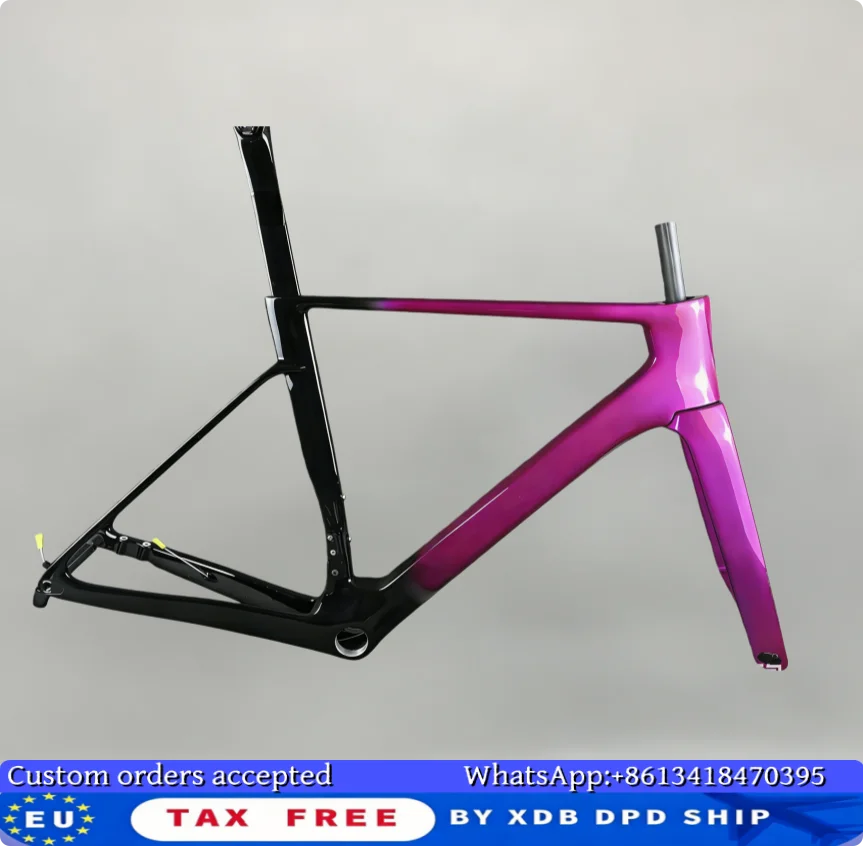 

Легкая карбоновая рама OSTRO VAM для шоссейного велосипеда с дисковыми тормозами, глянцевая, фиолетовая.