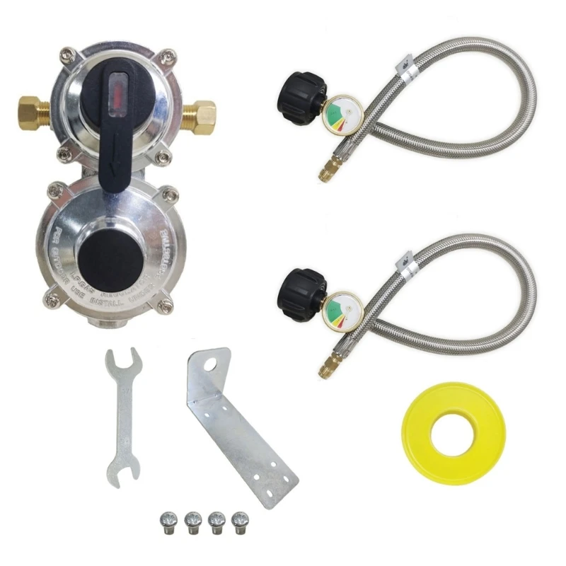 Grill Regulator Gases Pressure Regulator Adjustable Gases Pressure Regulator Valves Gases Conversion Set for Grilling