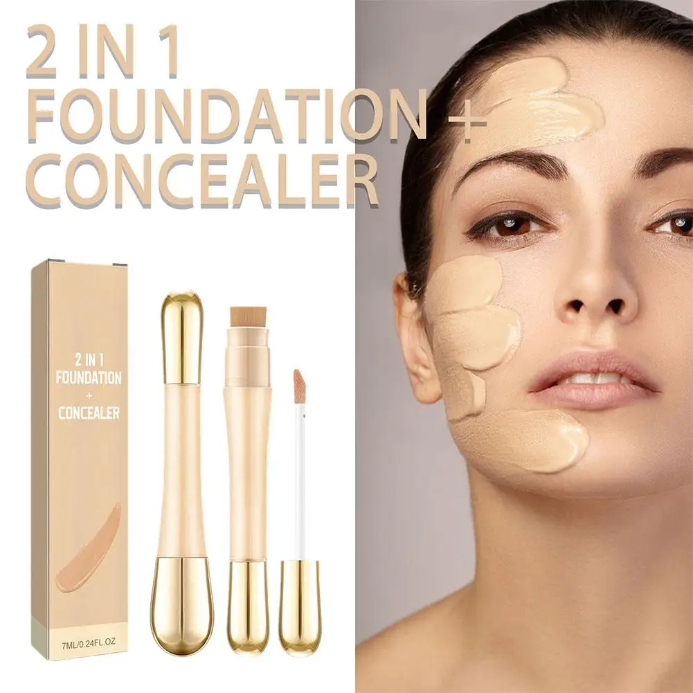 Base correctora doble, cobertura hidratante, contorno, acné, larga duración, ilumina manchas de maquillaje impermeables, E8v2, nuevo