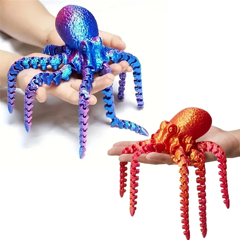 3D Printed Octopus Ornament Fish Tank Landscaping Accessories Movable Joint Figure Gifts For Kids