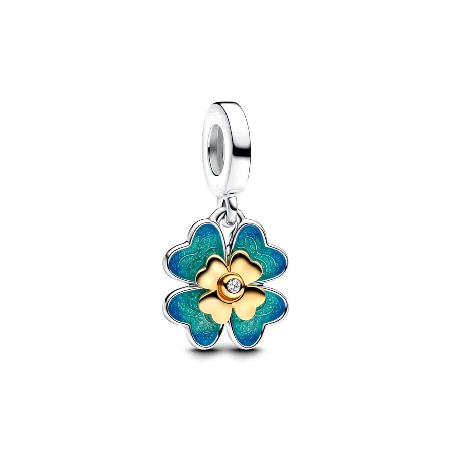 Sparkling Lucky Four Leaf Clover Twisting Arrow Hearts Clip Lines Openwork Charms Beads Fit Original Bracelets DIY Jewelry Gifts