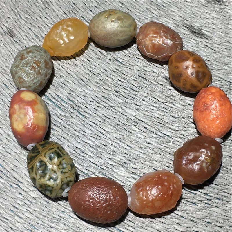 

Boutique Natural Mongolian Alxa Colorful stone with veins Agate Original Bracelet men's jewelry Ornaments evil eye bracelet