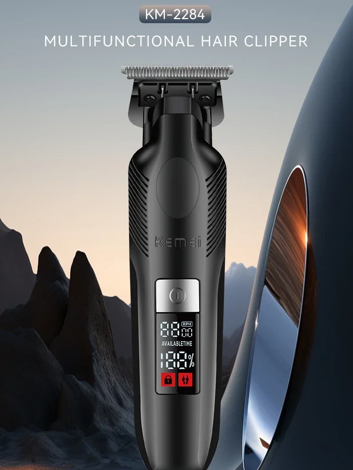 KEMEI Km-2284 Battery Powered Hair Trimmers Powder Metallurgy Cutter Head Cordless Electric Hair Clipper KM-2299 Upgraded