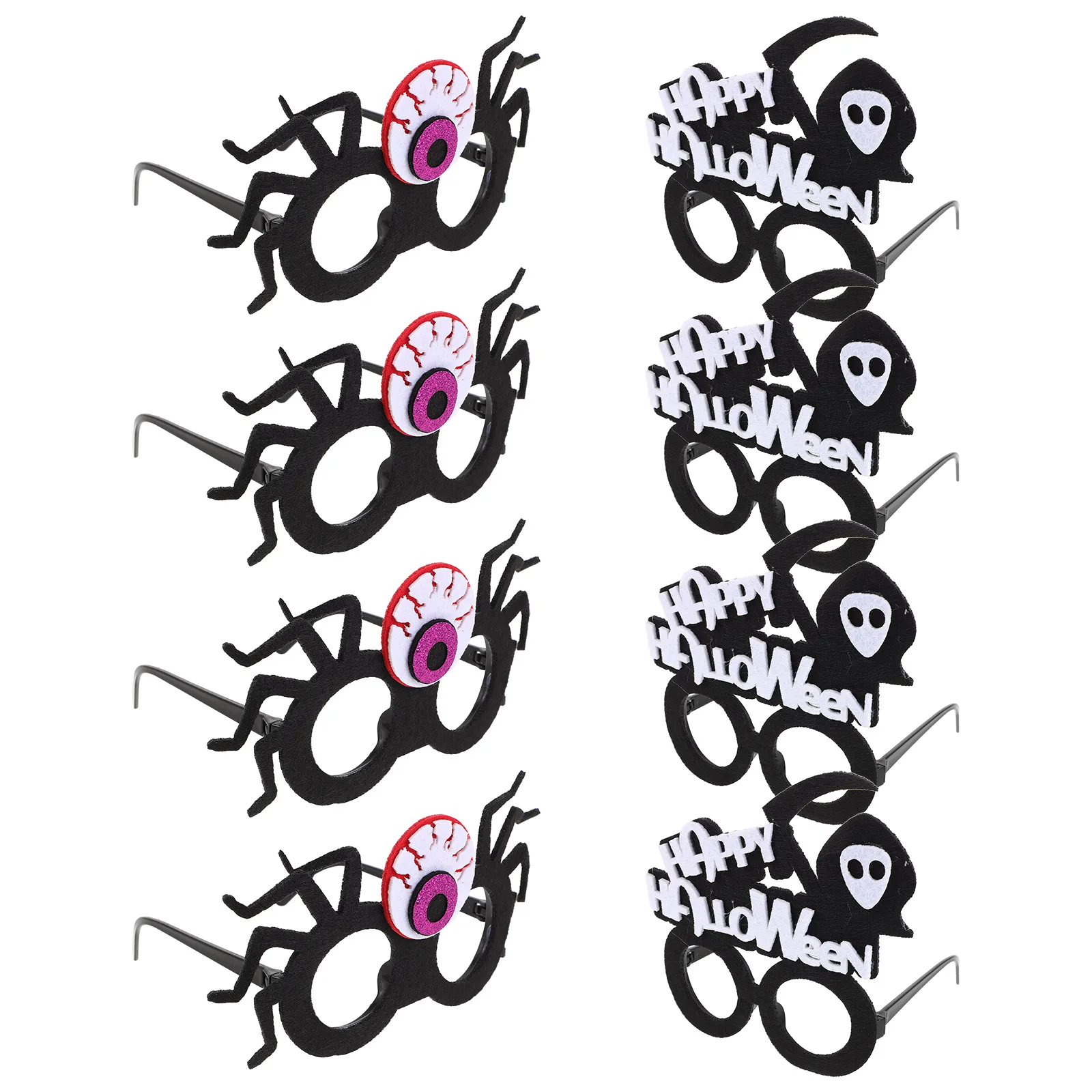 

8 Pcs Halloween Glasses Props Grim Reaper Shaped Decor Decorations Eyeball Party Plastic for Child