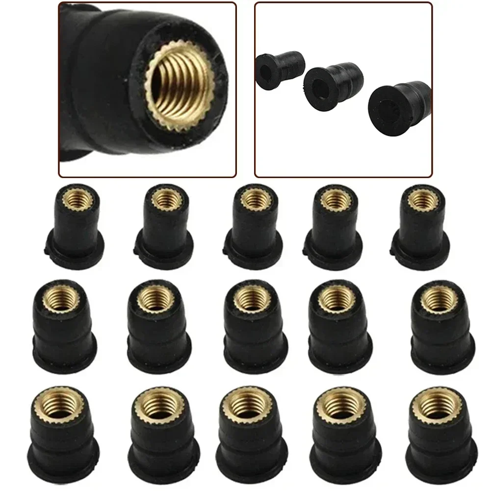 

5PCS Motorcycle Windshield Rubber Nuts Vibration Damper Panel Mounting Brass Rubber Nuts Special Tool Accessories