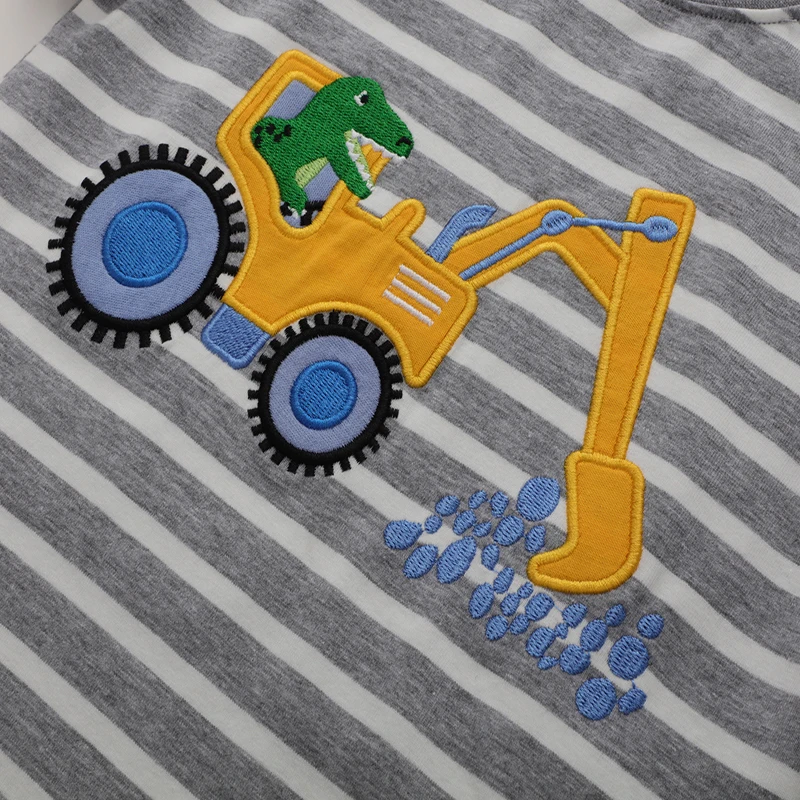 Little maven 2024 Baby Boys T-Shirt Cotton New Fashion Excavators  Children Tops Toddler Boys Casual Clothes Comfort Wear