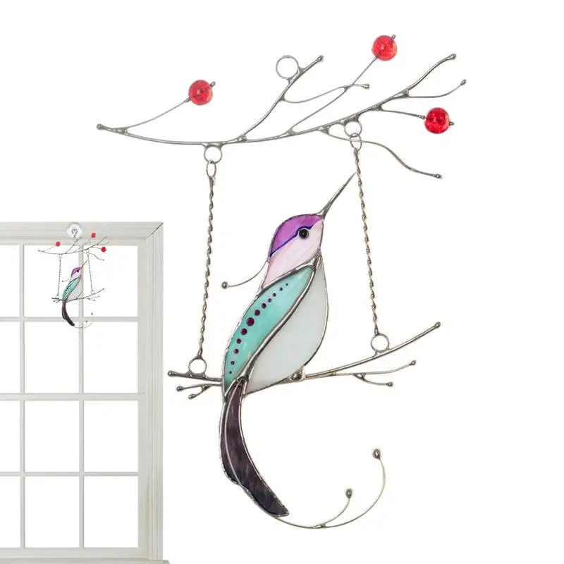 

Hummingbird Window Hangings Vibrant Window Hangings Stained Glass Birds Colorful Home Decoration For Women Men Bird Lovers