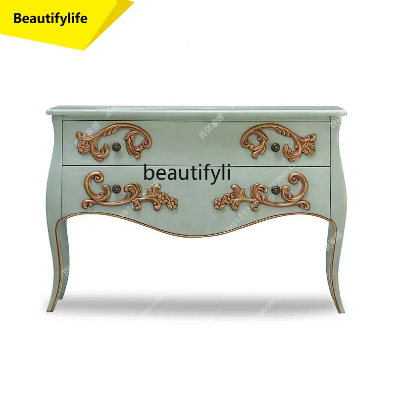 

A57 French Style Solid Wood Entryway Cabinet American Style Living Room Decoration Bedroom Entryway Storage Cabinet