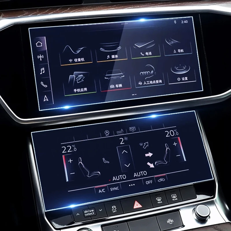 アウディ用強化ガラススクリーン,a6,c8,a7 2018,2019,2020用強化ガラス