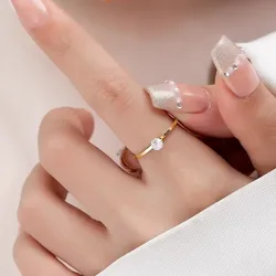 4mm Single CZ Stainless Steel Thin Ring Wedding Band for Women Girl Size 3-10