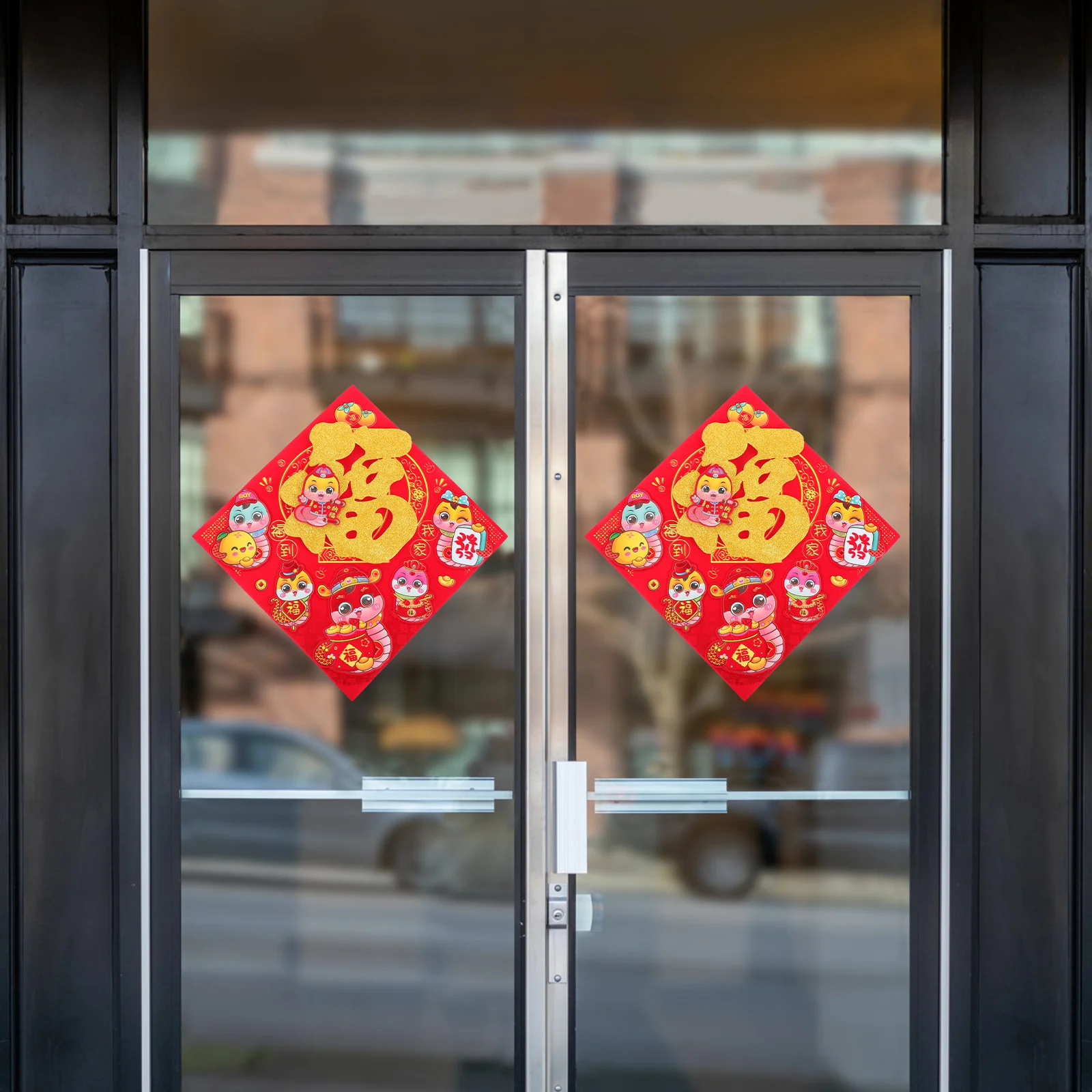 2 قطعة لافتة باب السنة القمرية الصينية تسجيل الأزواج الجديدة الديكور لوحة الإعلانات الزينة #4